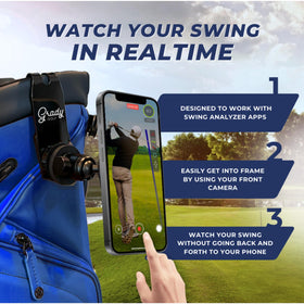 Grady Golf front-camera view captures real-time feedback during practice sessions