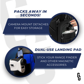 Grady Golf padded bendable clip protects leather bags while securing the mount