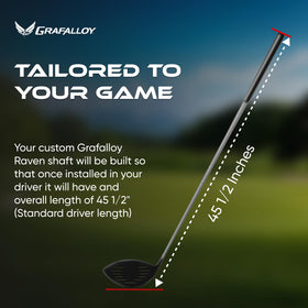 Grafalloy Raven grip options accommodate hand size for a secure, comfortable hold.