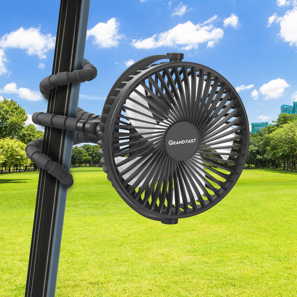 GRANDFAST 10000mAh golf cart fan clipped on for on-course cooling