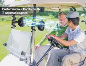 GRANDFAST flexible tripod mount keeps the clip-on fan stable during drives.