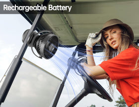 GRANDFAST golf cart fan with 360 pivot directs airflow to any seat on the cart