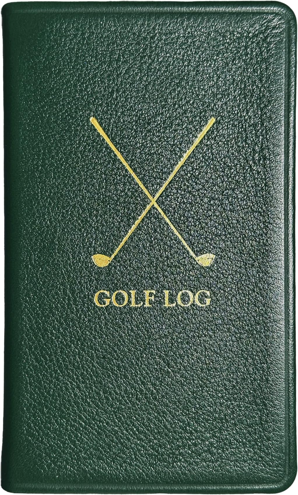 Graphic Image green leather golf logbook cover for durable on-course use