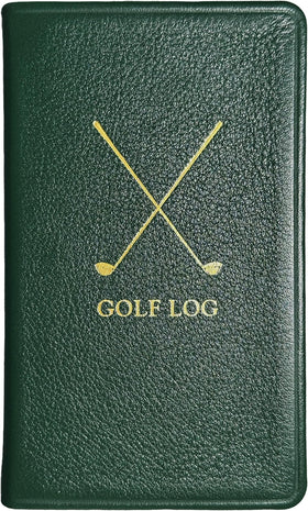 Graphic Image green leather golf logbook cover for durable on-course use