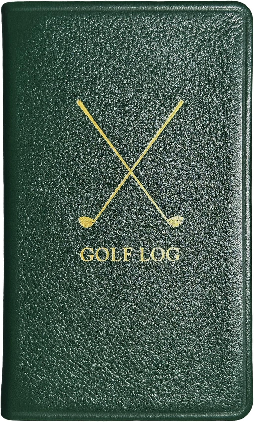 Graphic Image green leather golf logbook cover for durable on-course use