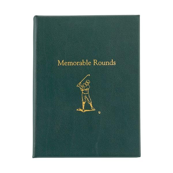 Graphic Image Memorable Rounds Leather Book cover highlights premium craftsmanship for golf memories.