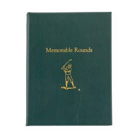 Graphic Image Memorable Rounds Leather Book cover highlights premium craftsmanship for golf memories.