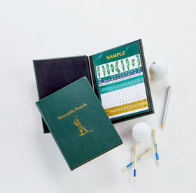 Graphic Image Memorable Rounds Leather Book mementos area stores course keepsakes securely.