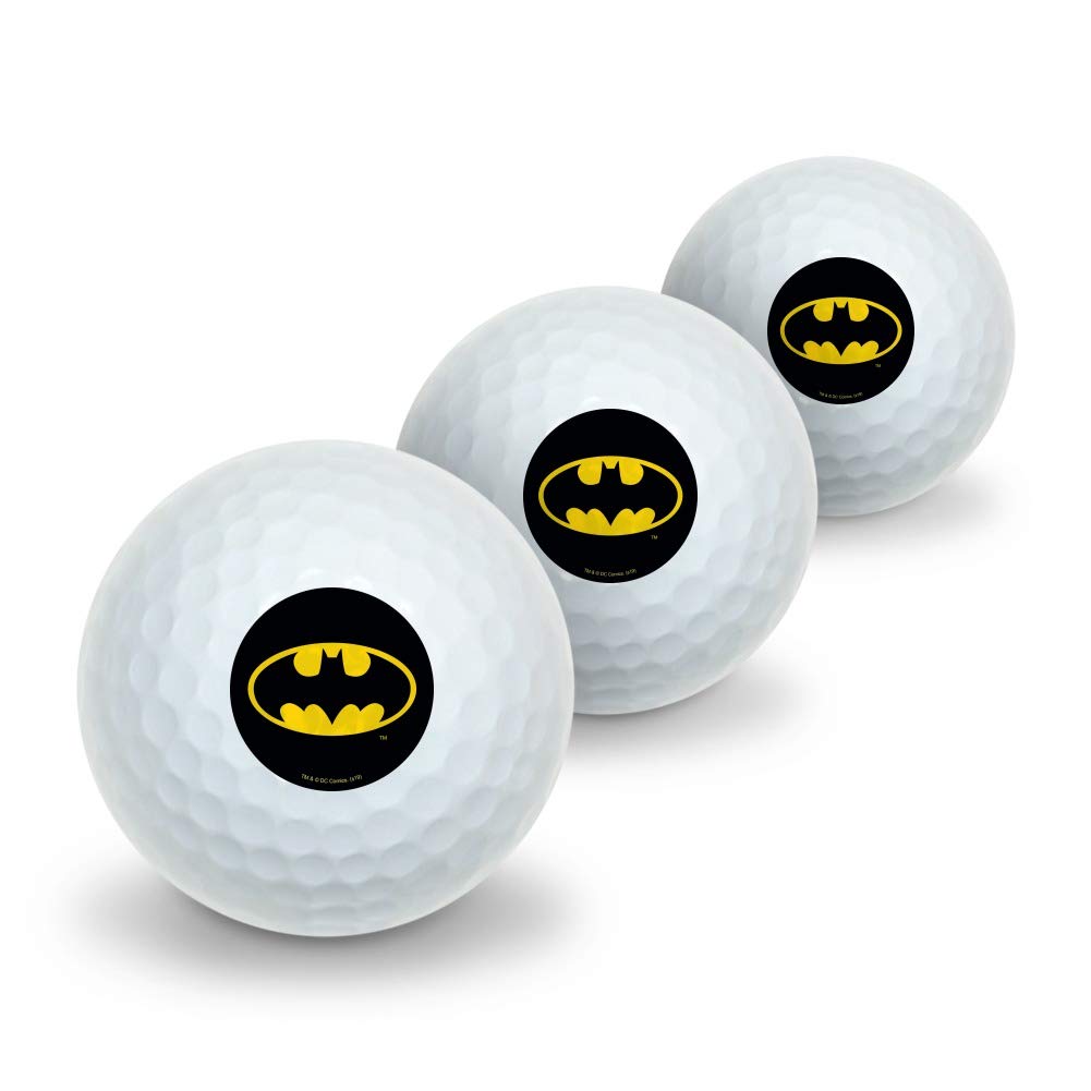Graphics & More Batman golf ball with shield logo, ideal for on-course use.