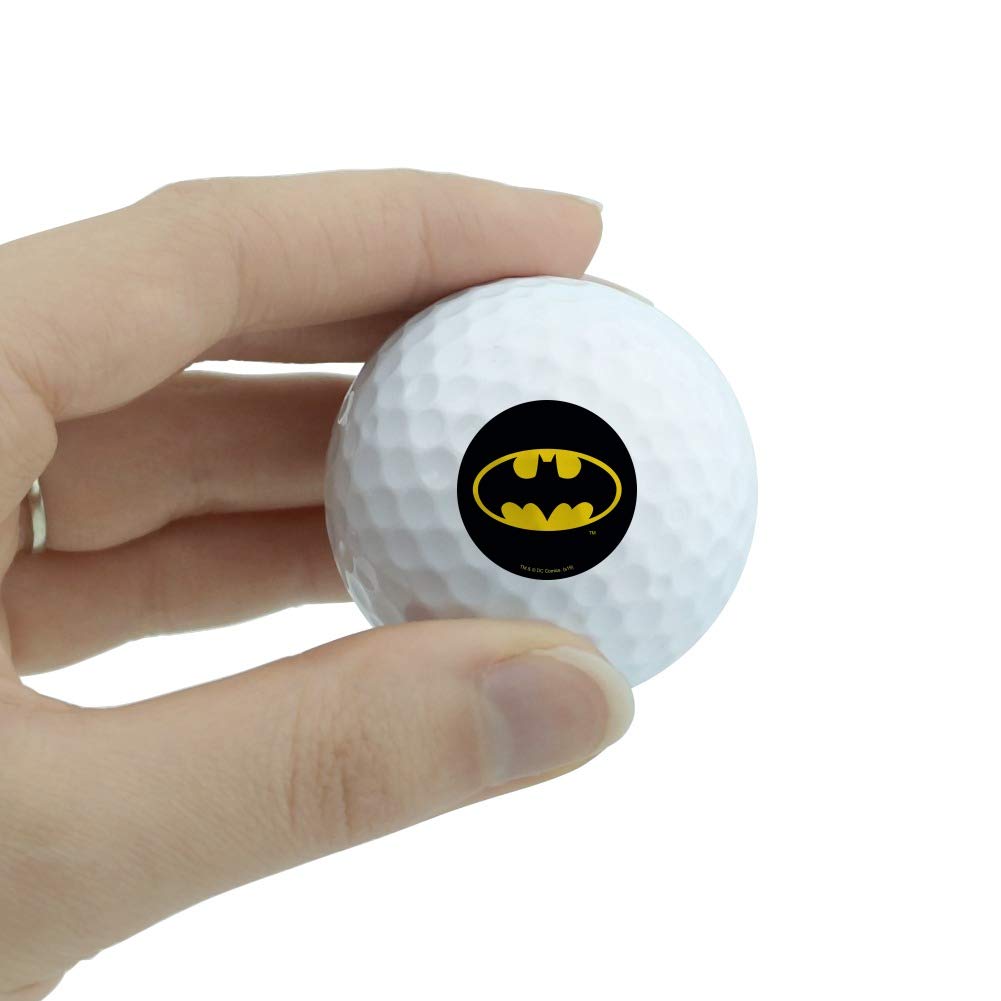 Graphics & More Batman logo golf ball trio, great for gifts and fan rounds.