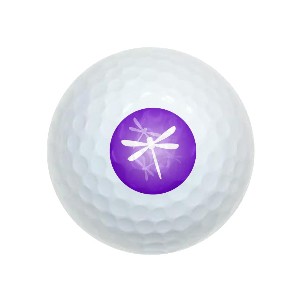 Graphics and More dragonfly design Wilson golf ball close-up highlighting vibrant artwork.