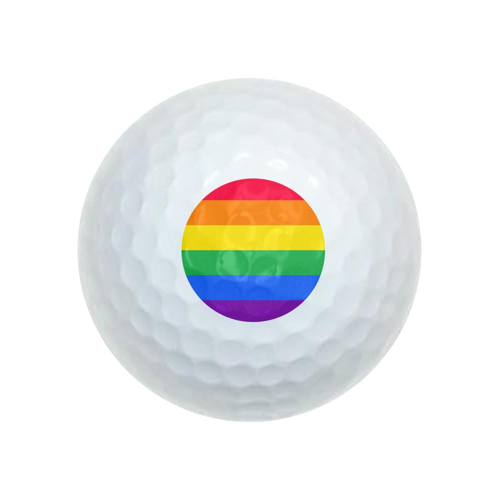 GRAPHICS AND MORE Rainbow Pride Wilson golf ball design improves visibility and control during play.