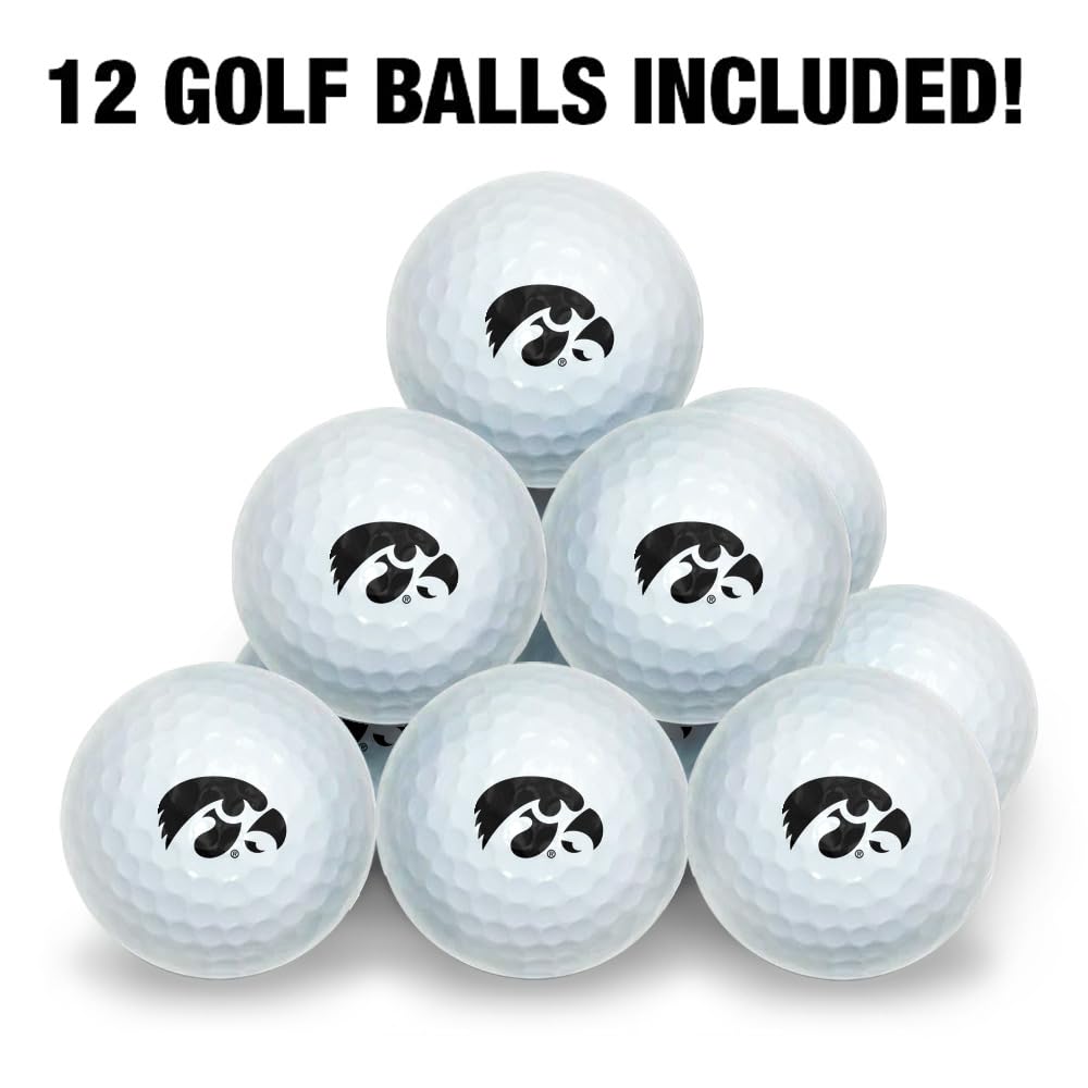 Graphics & More University of Iowa Wilson Golf Balls logo detail highlighting licensed branding.