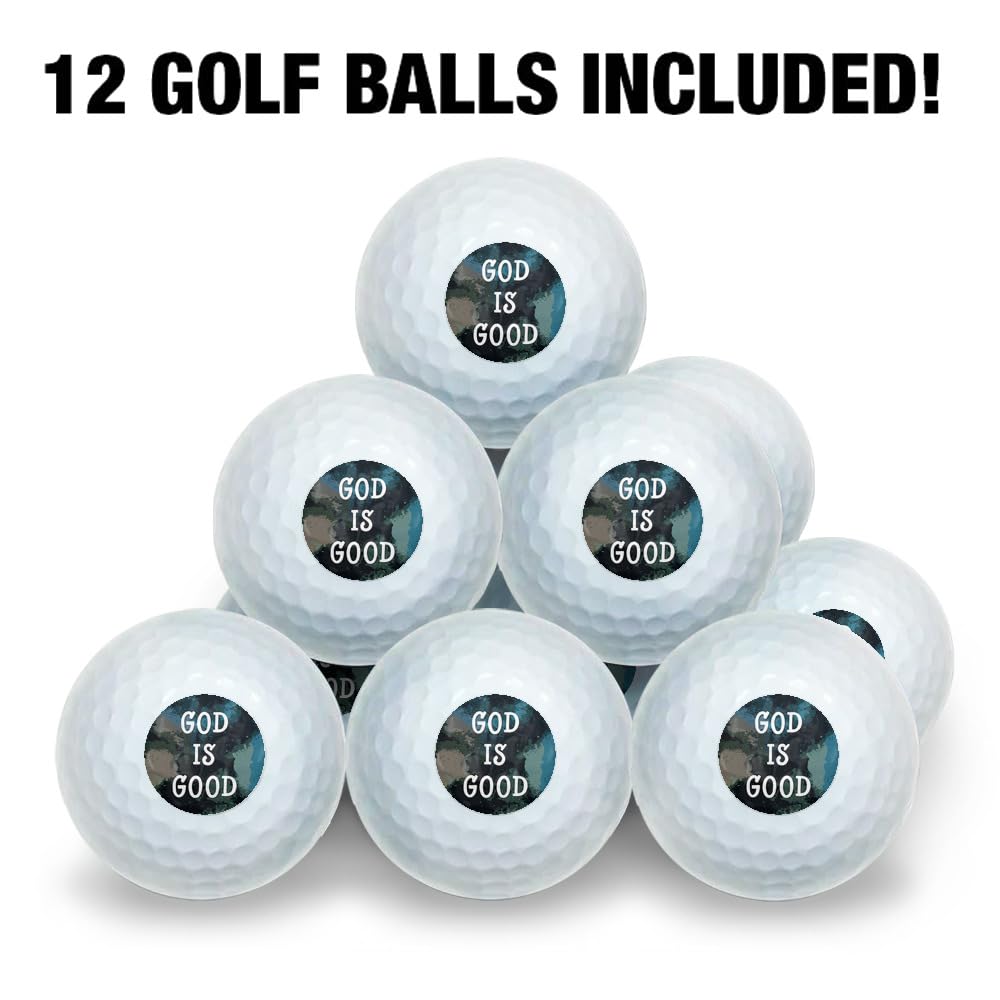 Graphics and More God Is Good Wilson golf balls with long-lasting core for consistent shots.