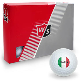 GRAPHICS AND MORE Italia flag Wilson golf balls featuring tri-color design for stylish on-course play.