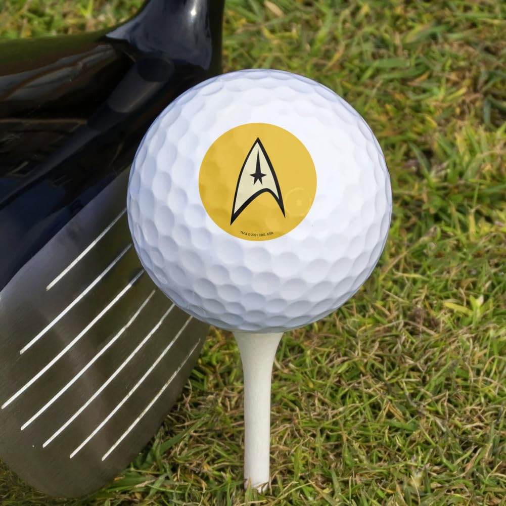 Regulation-size Star Trek ball on green suitable for practice and rounds.