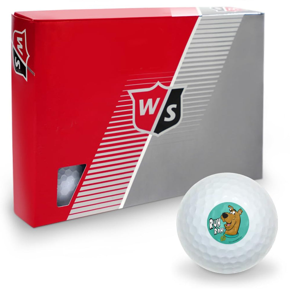 Graphics and More Scooby-Doo Ruh Roh Wilson golf ball pack with official design.