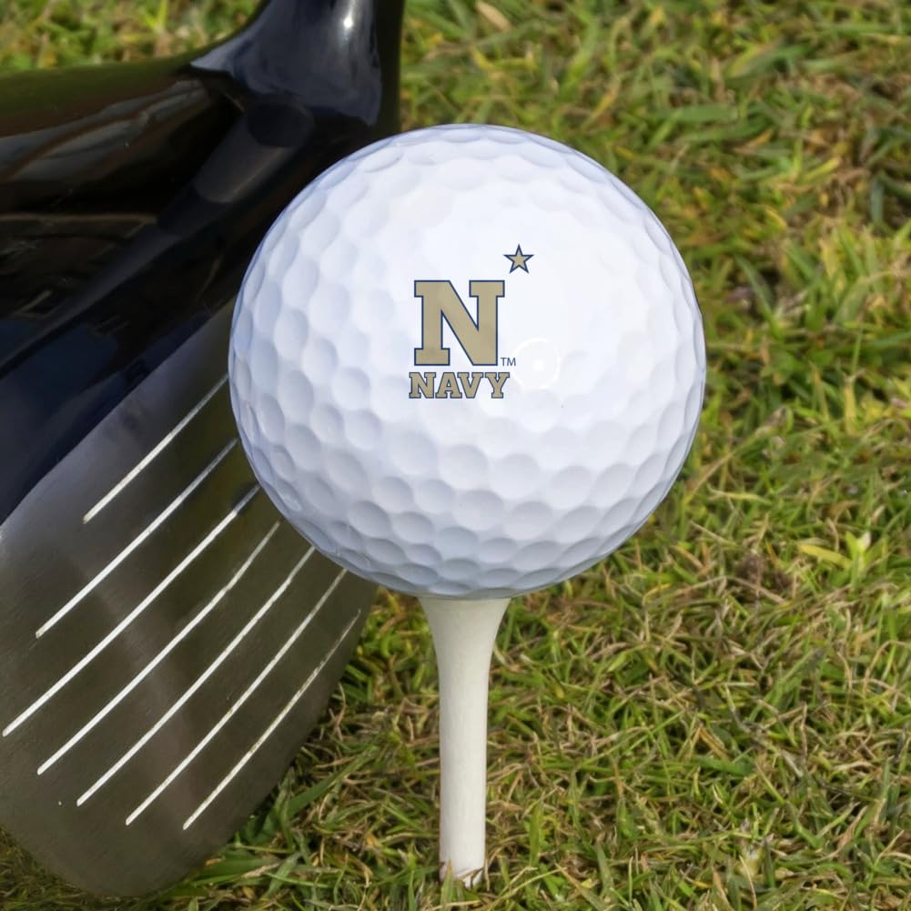 Graphics and more USNA Wilson golf balls regulation size ensure compatibility with standard equipment.