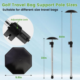Greeily golf travel pole adjustable clip lock for a snug fit.
