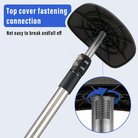 Greeily pole in use upright supports a travel bag during transit.