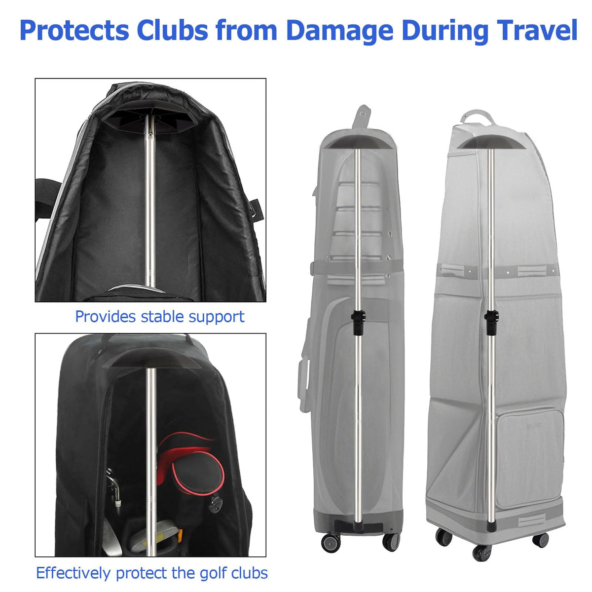 Greeily quick-setup golf pole simplifies packing before flight