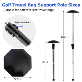 Greeily stainless steel pole for golf bags provides durable travel protection