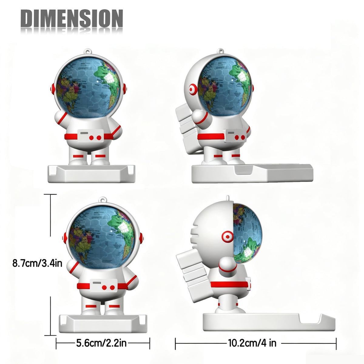 Green Action Astronaut includes two tees and ball holder with carabiner for organization.
