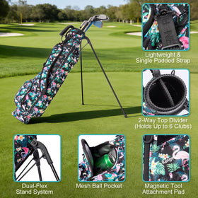 Green Action Sunday Golf Bag cooler pocket stores drinks within reach.