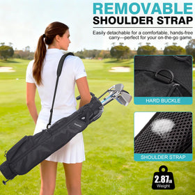 Green Action Sunday Golf Bag cooler pocket keeps drinks handy.