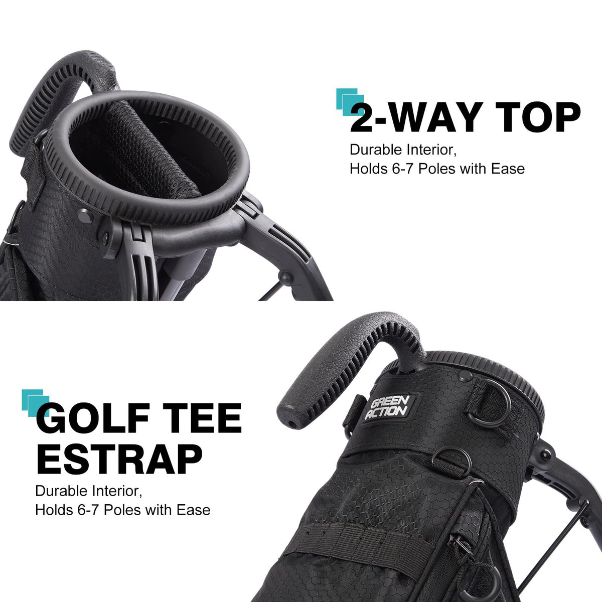 Green Action Sunday Golf Bag flamingo-pattern design adds playful style on casual rounds.