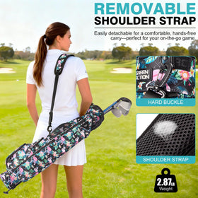 Green Action Sunday Golf Bag lightweight carry at only 2.87 pounds.