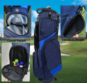 GREEN ACTION Sunday golf bag with 5 zippered pockets for organized storage.
