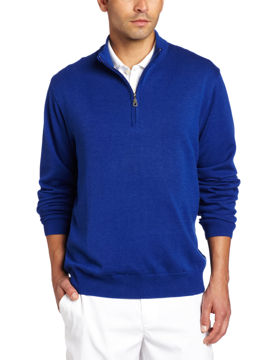 Greg Norman Coastal Pima Sweater quarter zip showing soft fabric and versatile layering