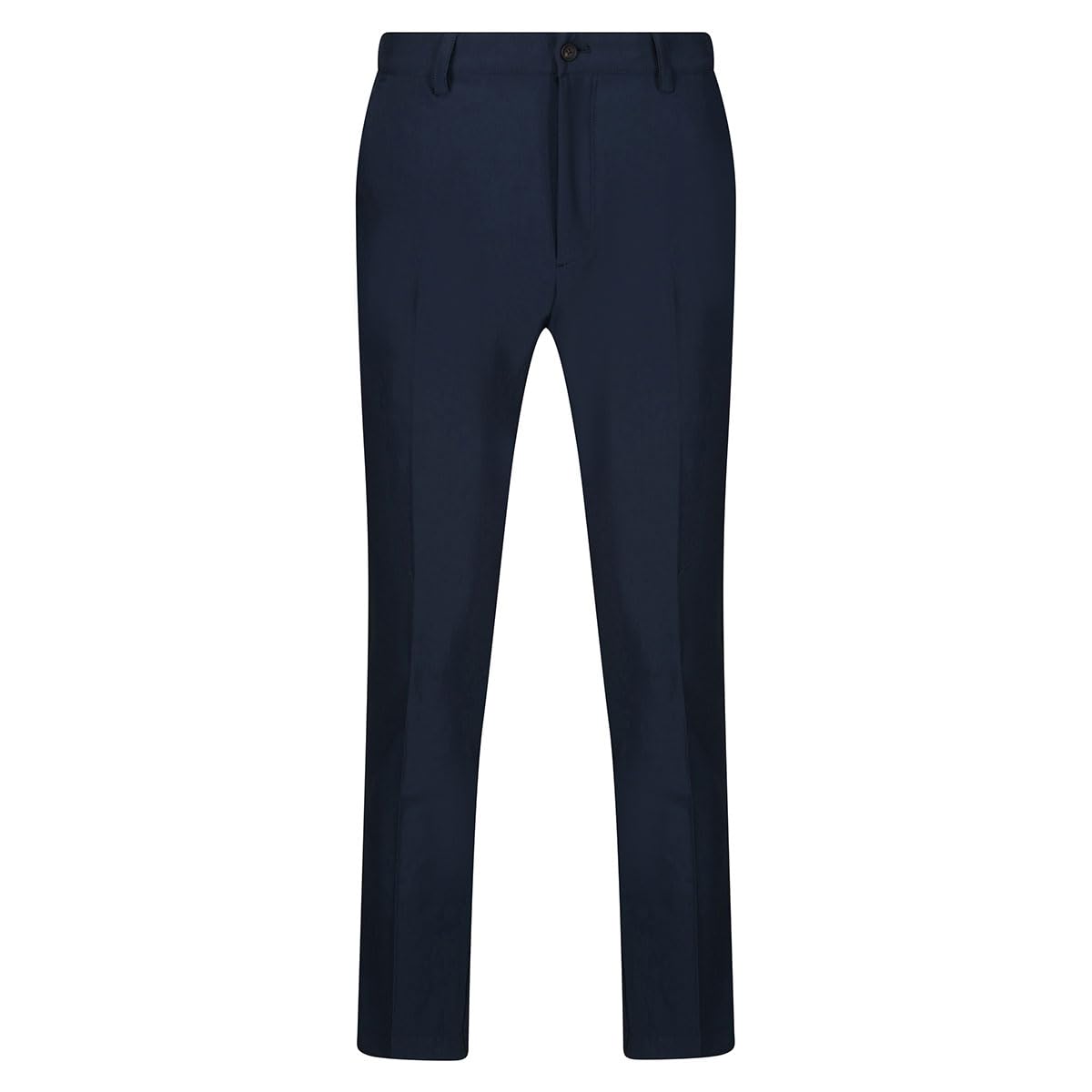 Greg Norman ML75 Micro Lux Pant front view in dark navy highlights a modern fit with stretch waistband.