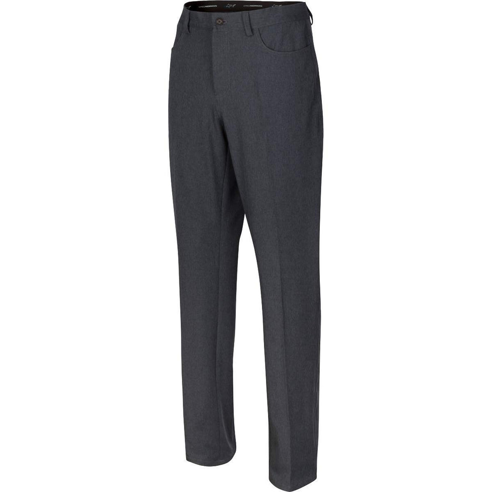 Greg Norman Ml75 Microlux pant front view with feathered design and moisture-wicking fabric