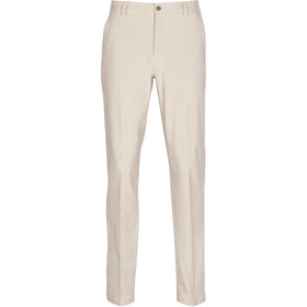 Greg Norman Ml75 Microlux pant front view in sandstone, flat-front silhouette for a clean look