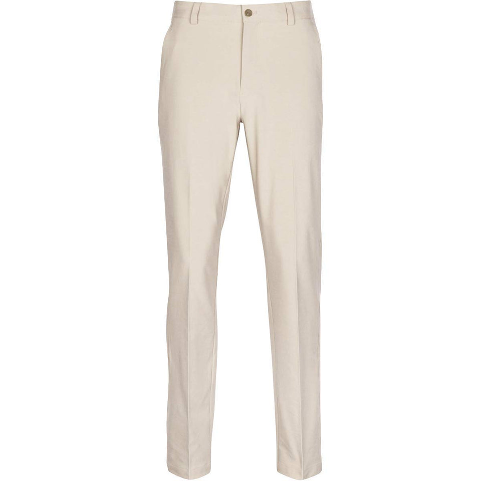 Greg Norman Ml75 Microlux Pant sandstone front view shows clean lines and flexible fit.