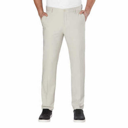 Greg Norman ML75 pant front view in stone color for versatile everyday wear