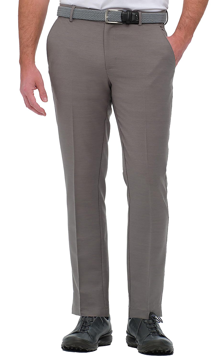 Greg Norman moisture-wicking fabric close-up highlighting lightweight stretch.