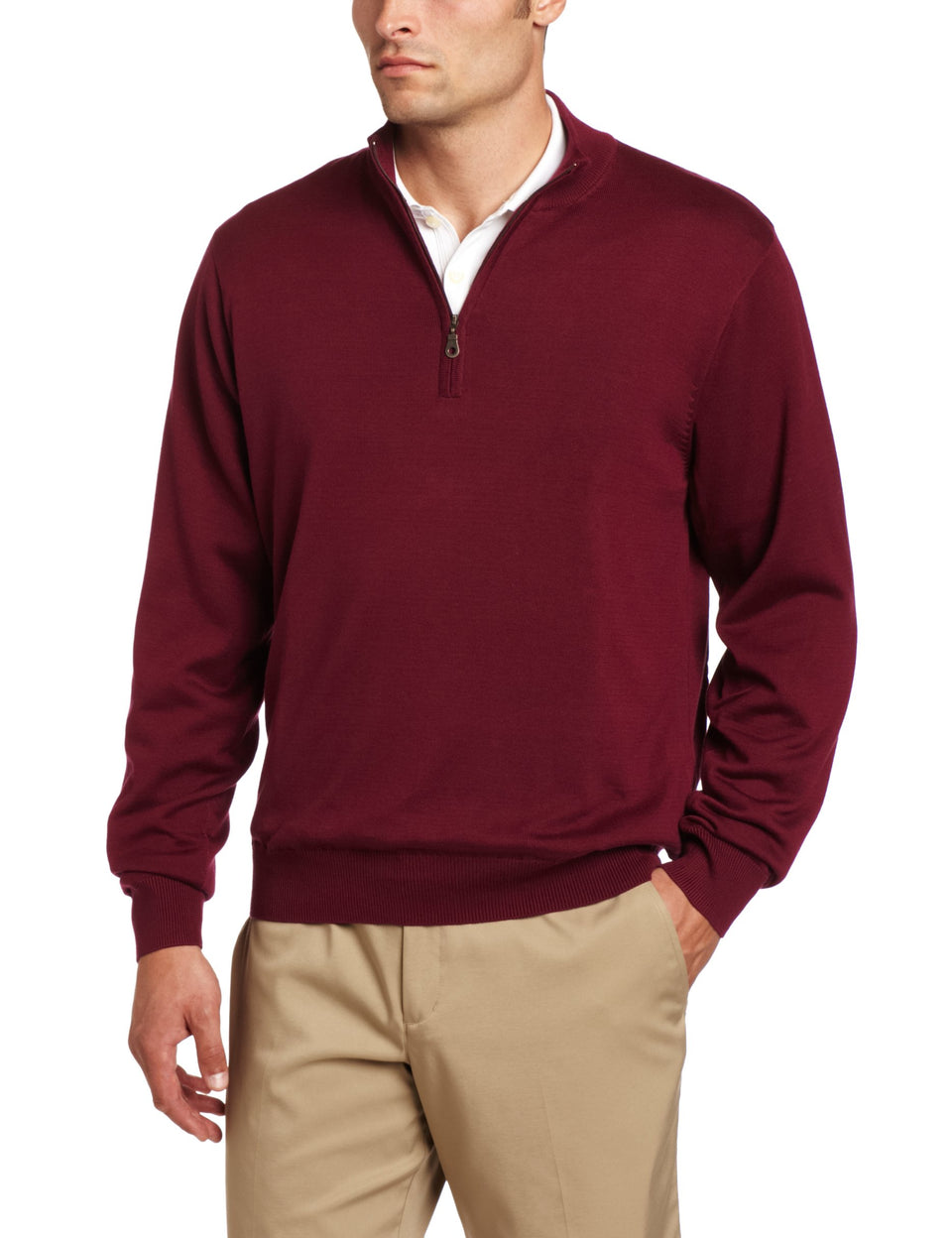 Greg Norman Pima Sweater maroon XXL with wind protection and premium softness