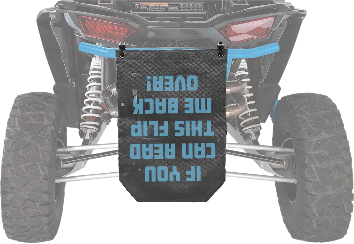 GrilleAdz universal mesh trash bag on a UTV for outdoor waste collection