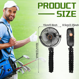 Grinsvalley 6-inch portable fan with rechargeable battery for outdoor comfort.