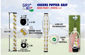 Grip & Rip Golf Round 2.0 Cheers Edition putter grip on green use improves alignment and feel