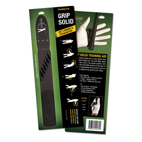 Grip Solid training aid in use during swing to promote consistency.