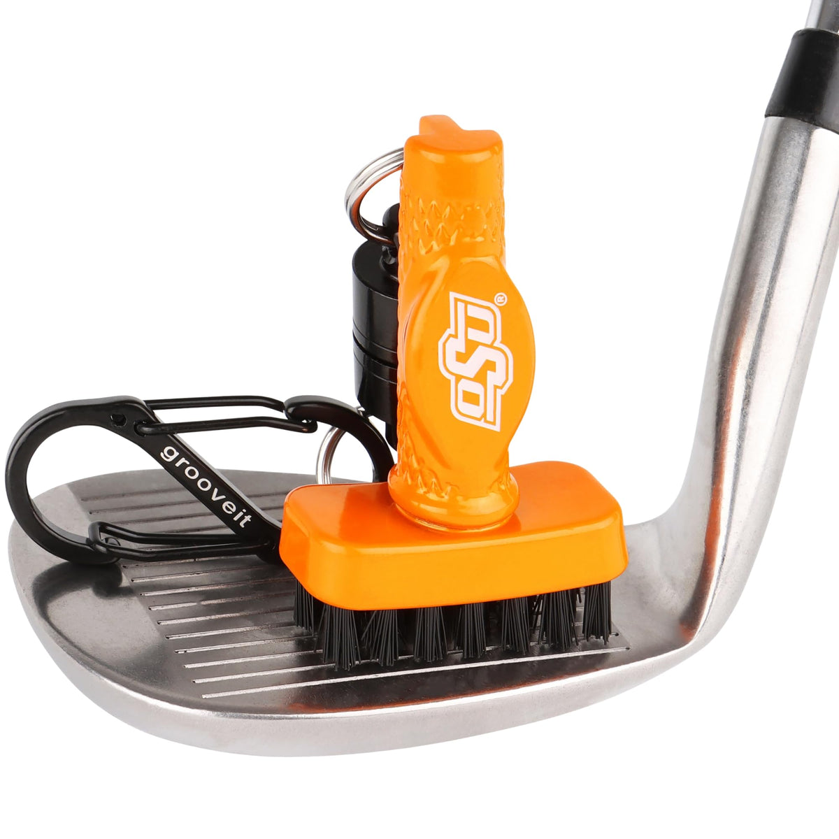 Grooveit Aluminum OSU MiniG cleans grooves quickly for on-the-go golf maintenance.