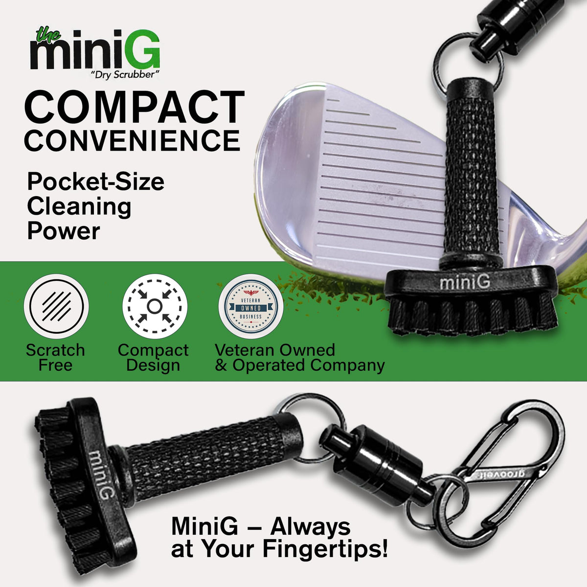 Sturdy nylon bristles tackle dirt while protecting club surfaces.