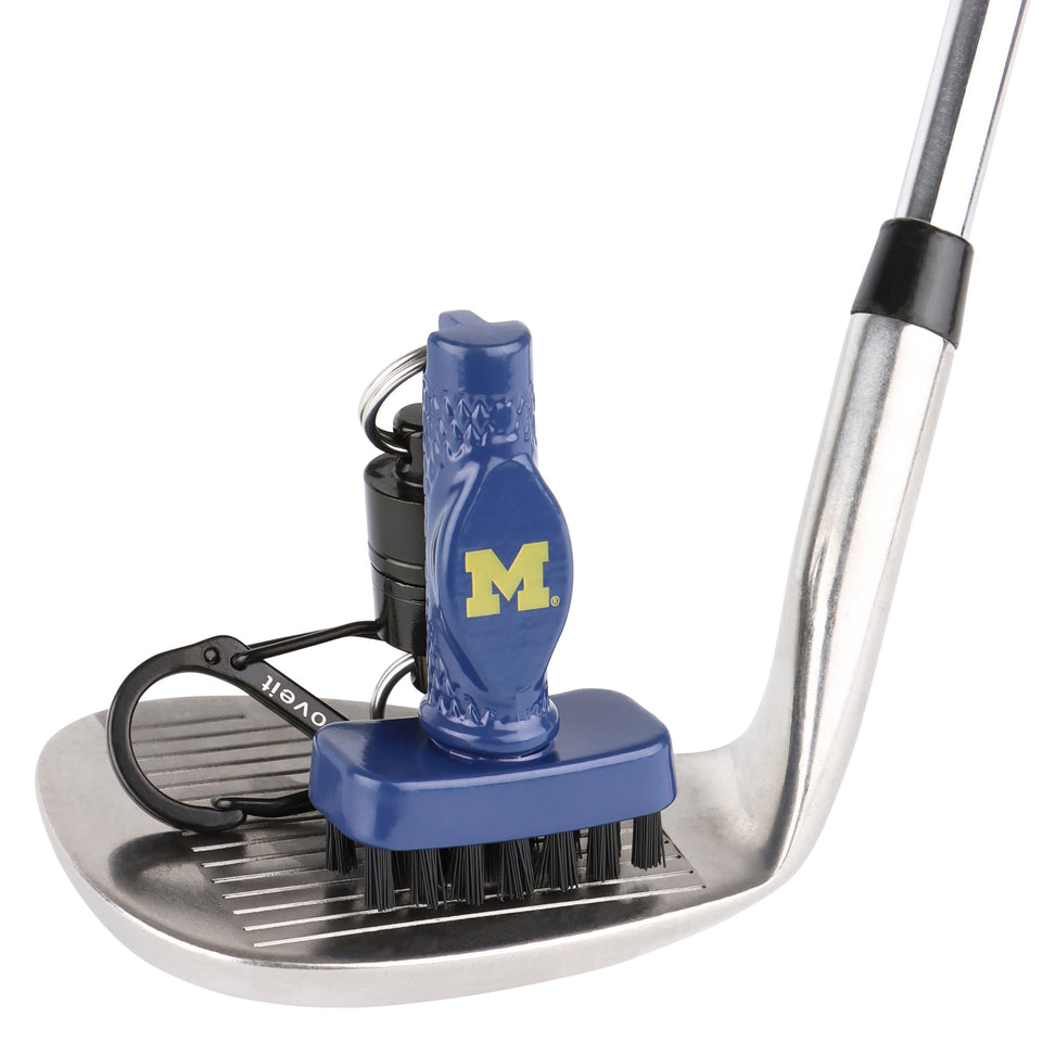 Grooveit MiniG golf club cleaning brush in A-380 Michigan color for fast clubhead cleaning