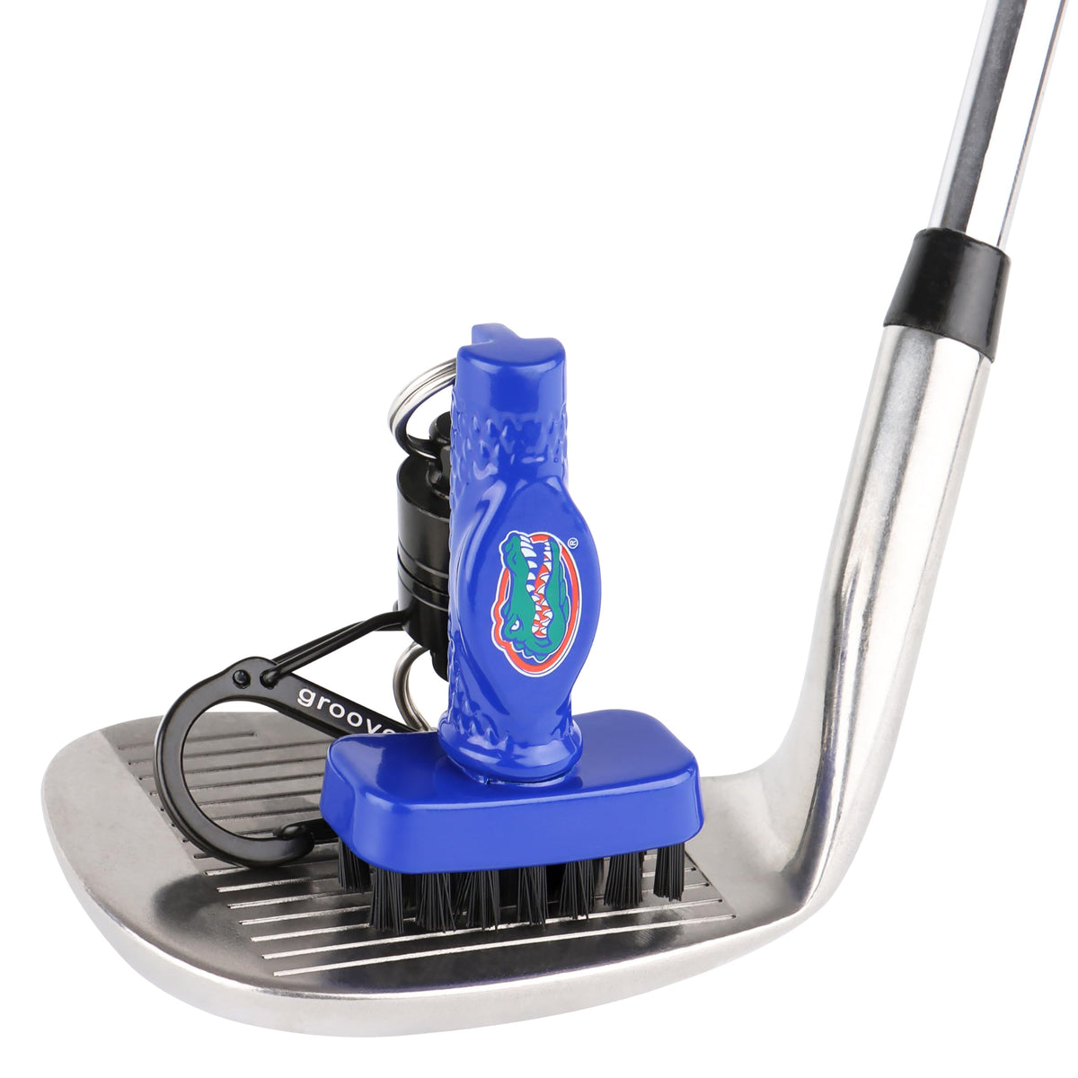 Grooveit MiniG golf club cleaning brush in UF colors for quick clubhead cleaning