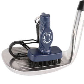 Grooveit MiniG Penn State brush front view shows durable aluminum design for club cleaning