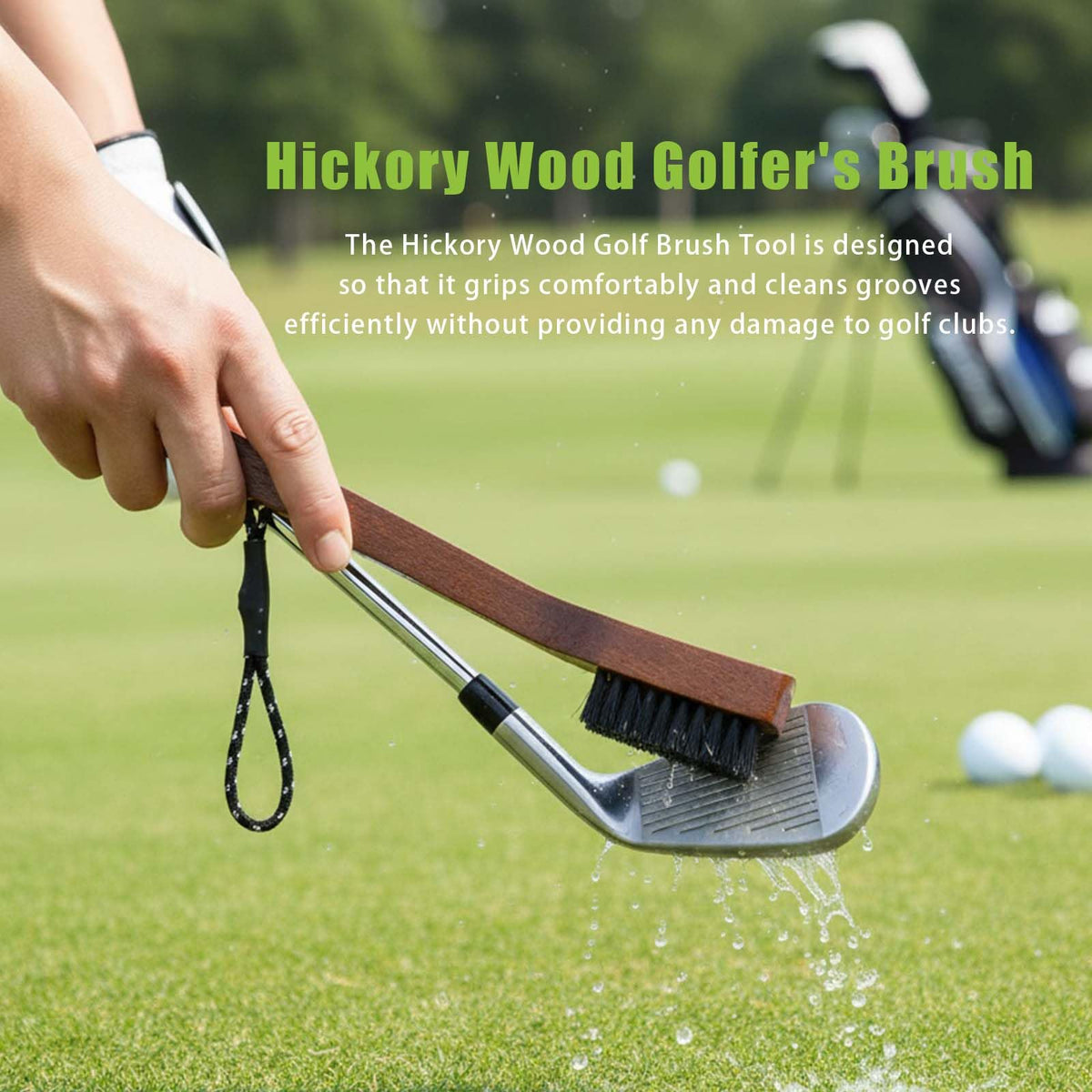 GRSECPO hickory wood design offers ergonomic grip while cleaning grooves